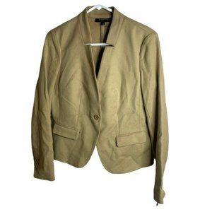 Talbots Womens 8 Tan Blazer Jacket Modal Blend Tailored 1 Button Beige